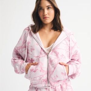 Abercrombie Pink Camo Sunday Hooded Full Zip